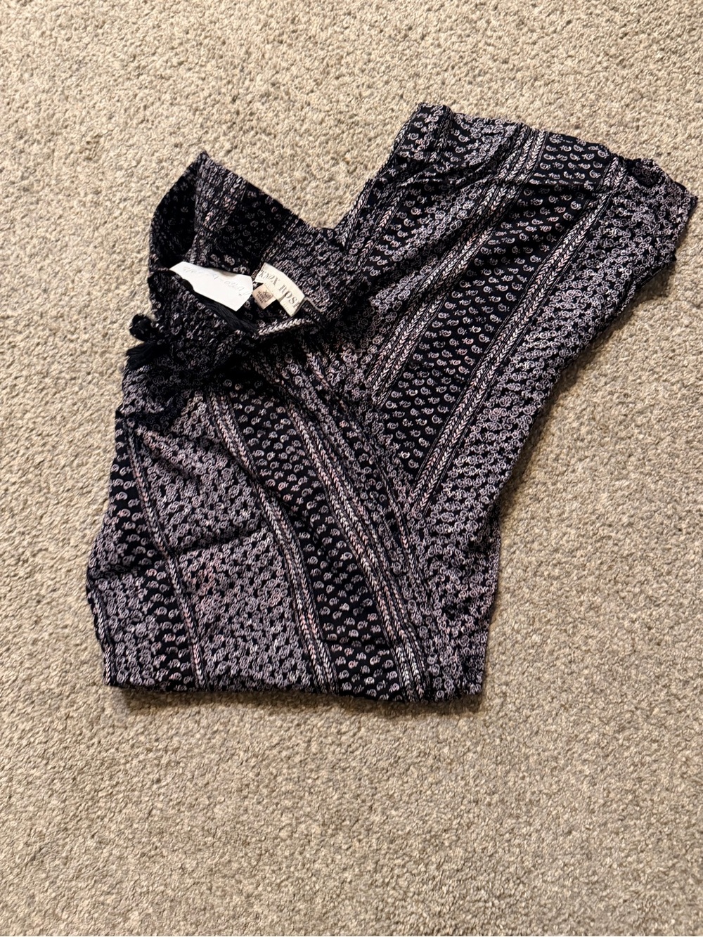 Women’s Patterned Black and Lilac Shorts